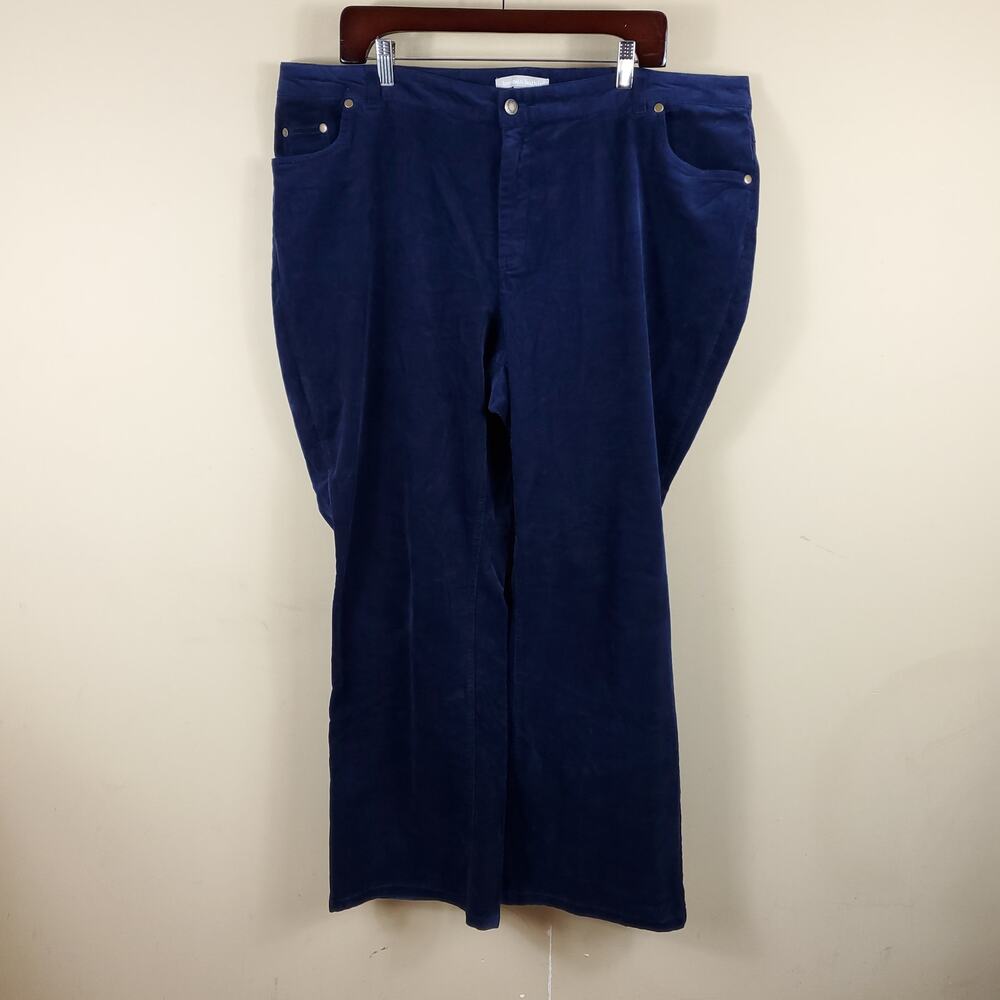 Woman Within Blue Corduroy Straight Leg Pants Size 20W